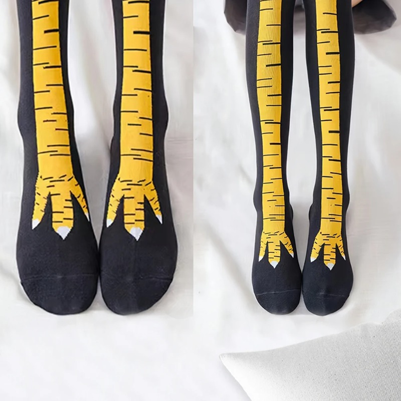 1/2/5 Pairs Women Knee High So - đánh giá và giá Funny Chicken Leg Socks