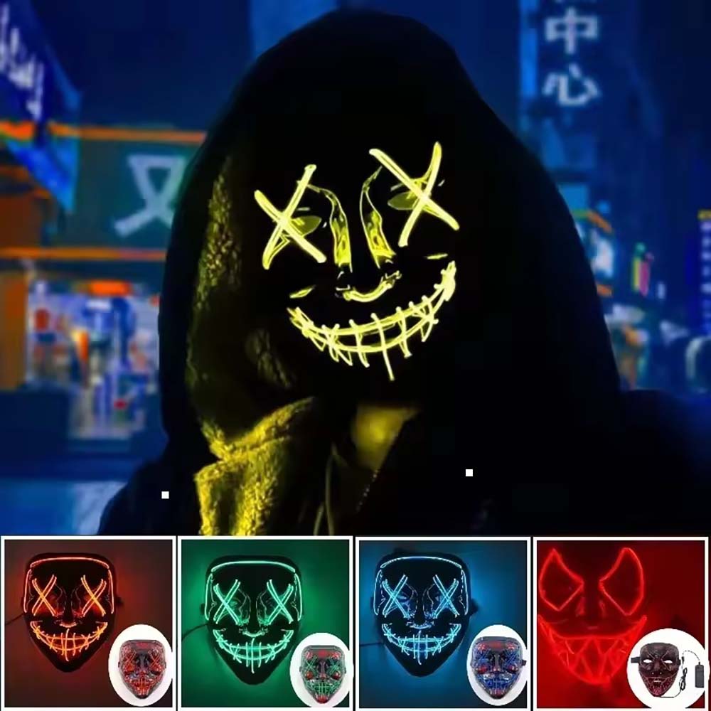 Wireless Neon LED Purge Mask G - đánh giá và giá Led Purge Mask Halloween