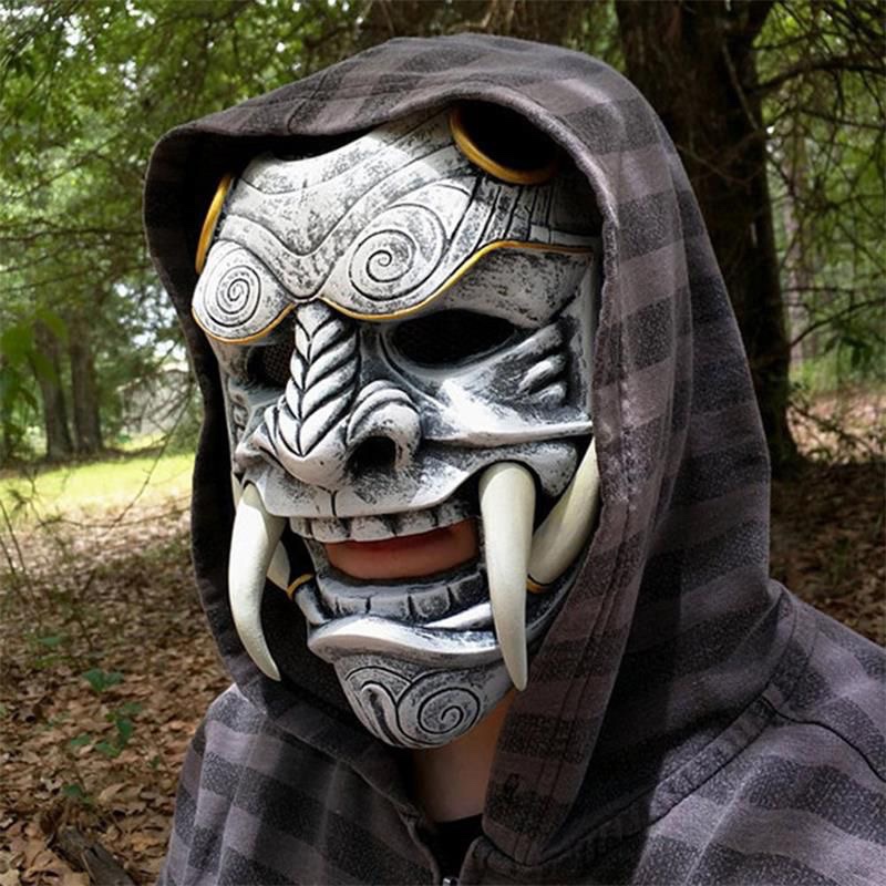 Hannya Mặt Nạ Quỷ Nhật Bản Oni - đánh giá và giá Led Purge Mask Halloween