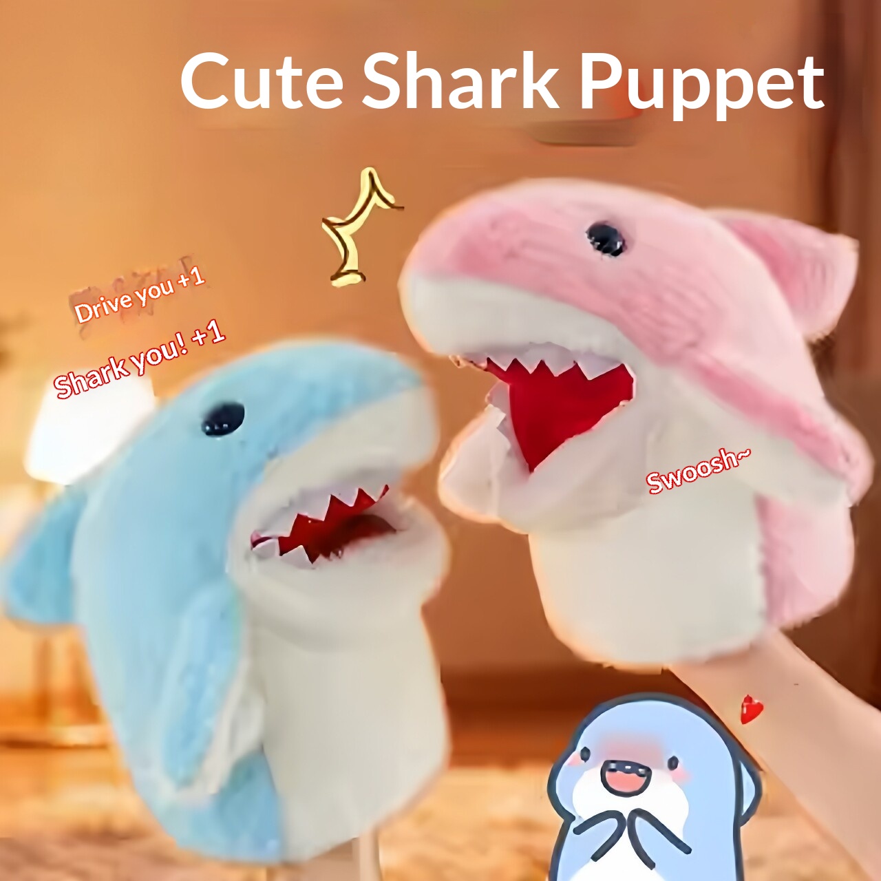 Shark Hand Puppet Plush Shark  - đánh giá và giá Prank Toys