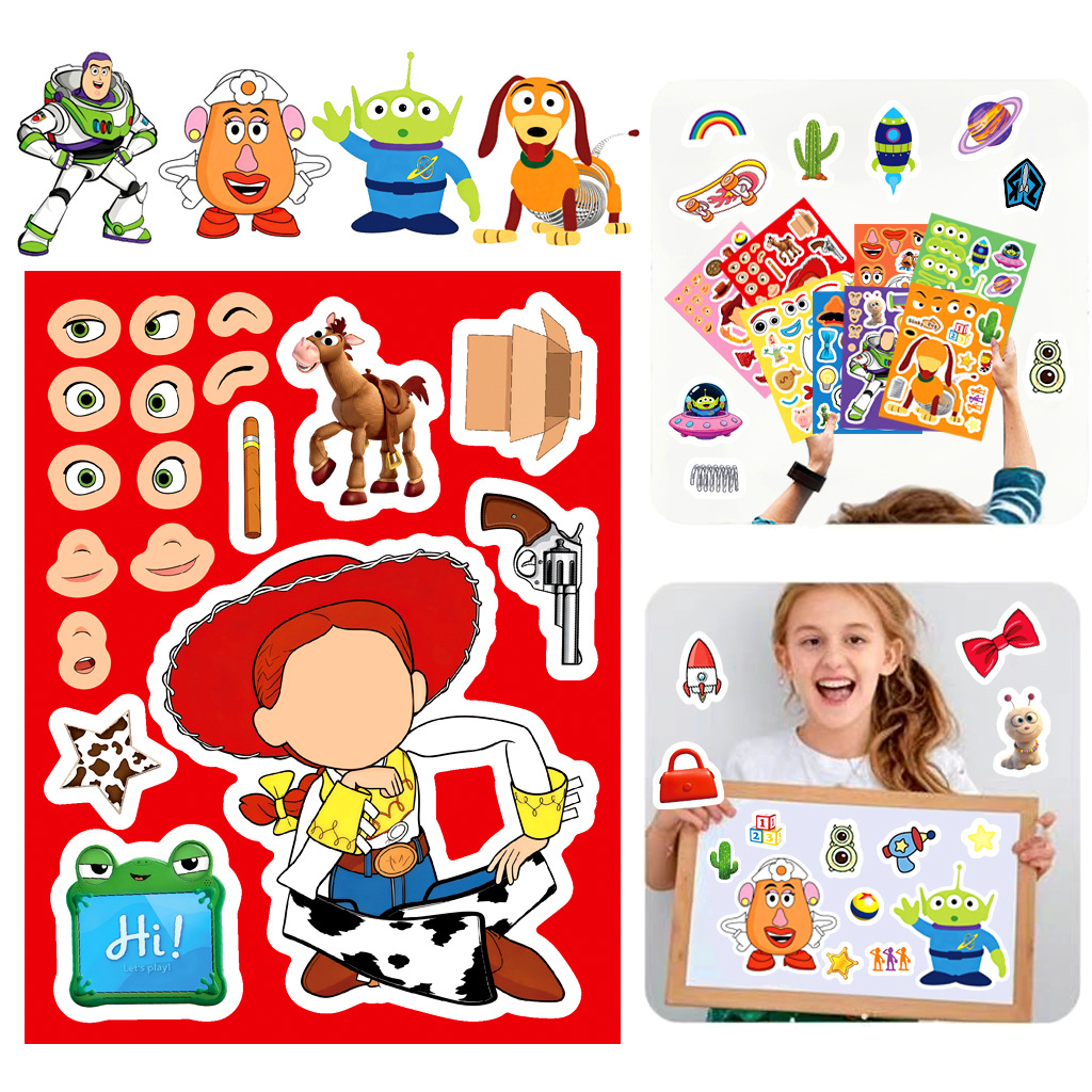 8/16Sheets Make a Face Cartoon - đánh giá và giá Novelty Gifts