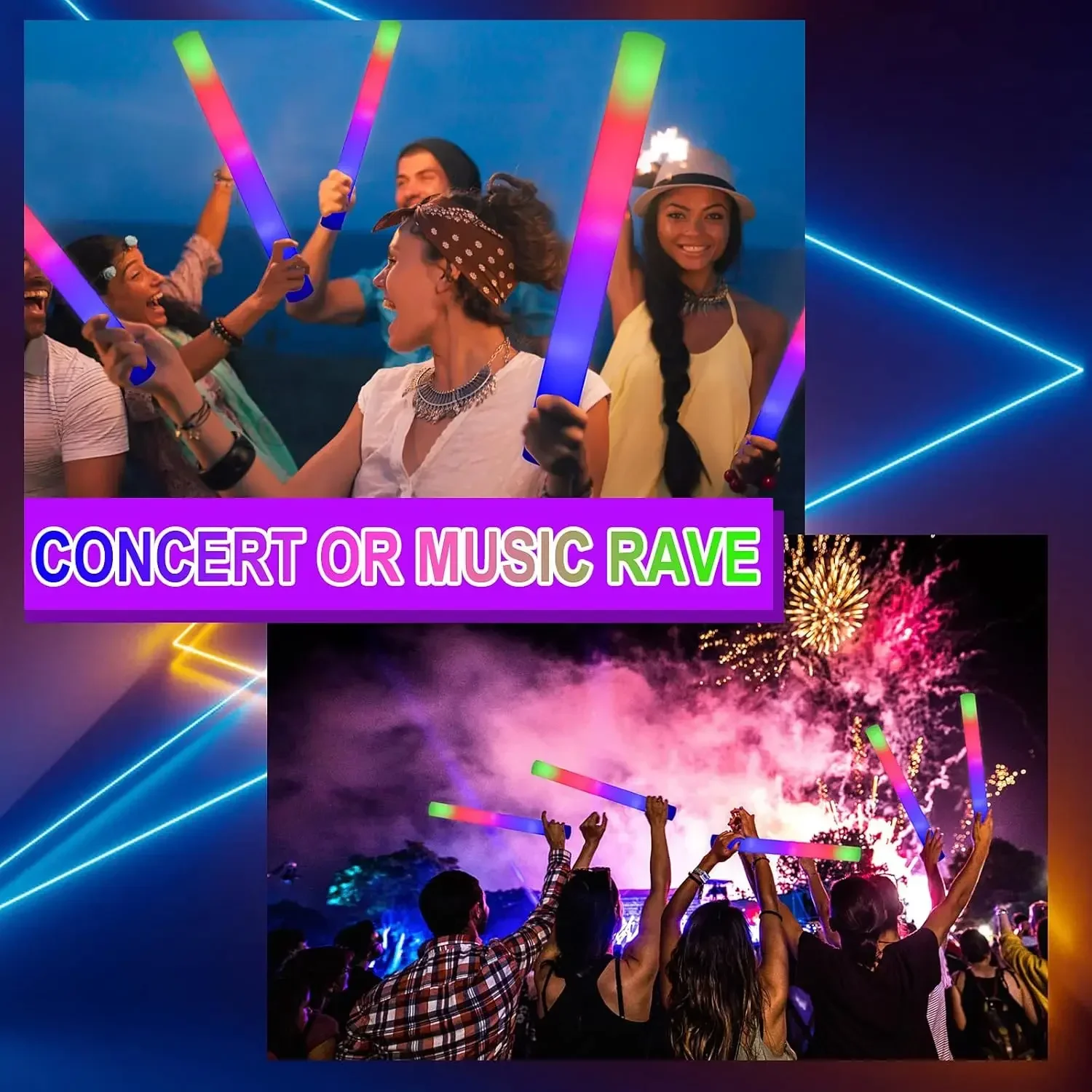 2Z-50PCS Led Foam Glow Sticks  - đánh giá và giá Flashing Led Foam Sticks Party